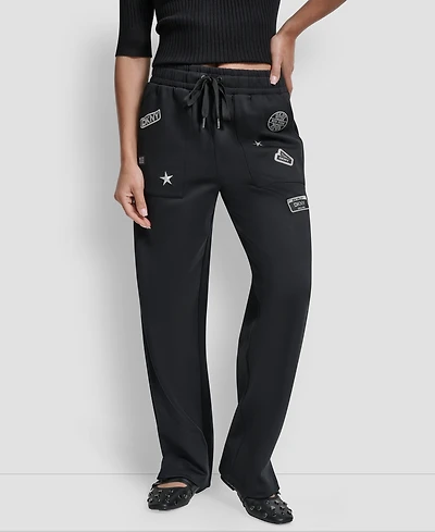 Dkny Women's Pins & Patches Scuba Jogger Pants