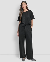 Dkny Women's Debossed Logo Pull-On Pants
