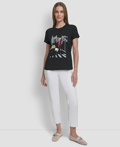 Dkny Women's Conversational Short Sleeve T-Shirt