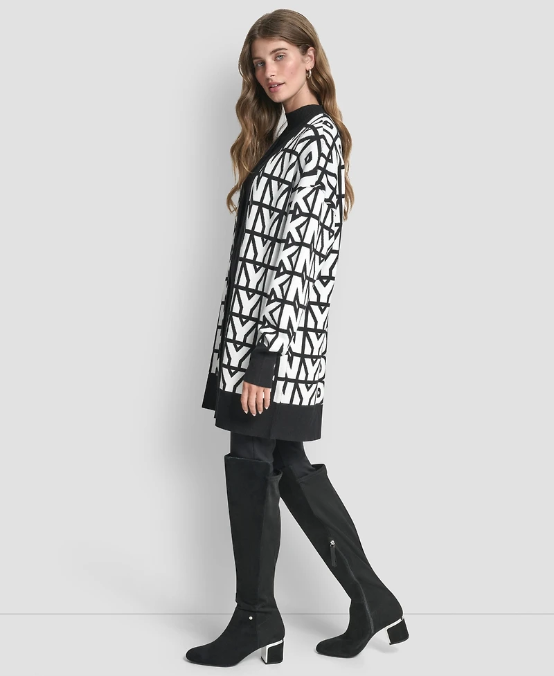 Dkny Women's Repeat Logo Open-Front Cardigan Sweater