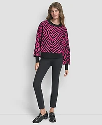 Dkny Women's Long Sleeve Crew Neck Sweater