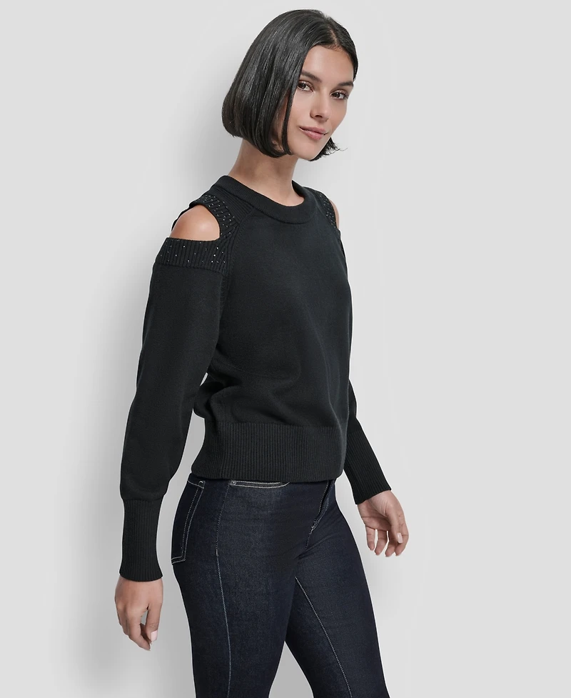 Dkny Women's Long Sleeve Shoulder Cutout Sweater