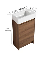 Casainc 18 Inch Freestanding Vanity with Sink and Soft-Close Doors for Small Bathrooms