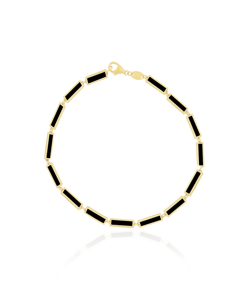 The Lovery Onyx Bar Bracelet 14K Gold