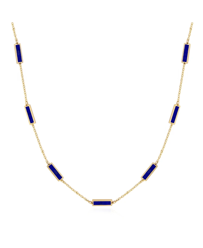 The Lovery Lapis Bar Chain Necklace 14K Gold