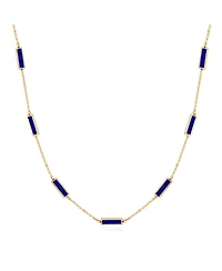 The Lovery Lapis Bar Chain Necklace 14K Gold