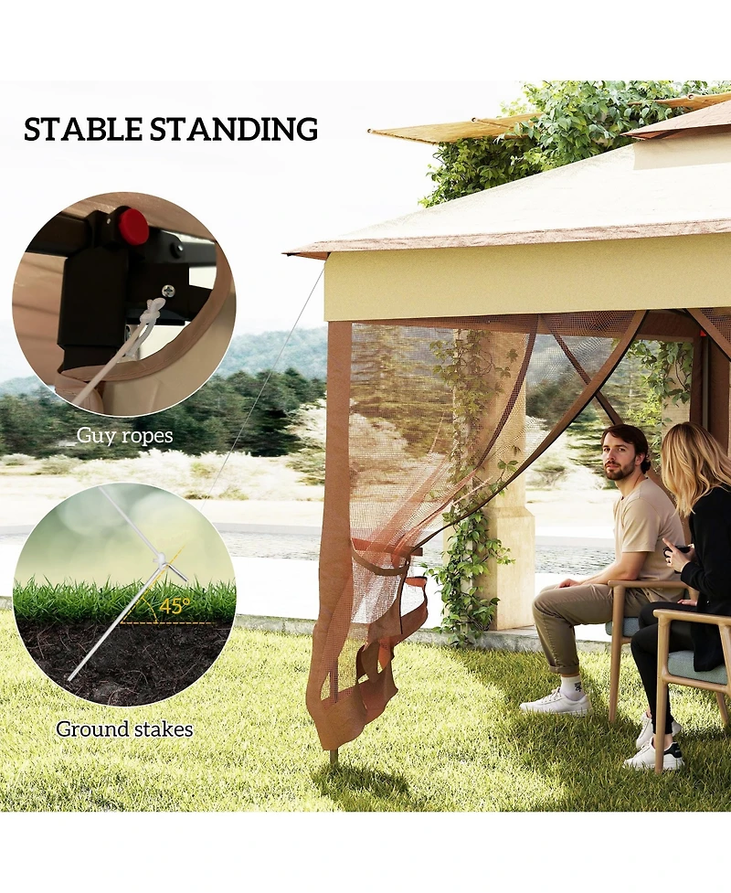 Outsunny 11' x 11' Pop-Up Gazebo Canopy with Carrying Bag