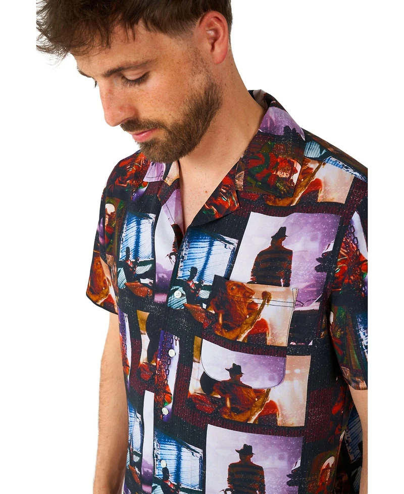 OppoSuits Men's Official A Nightmare On Elm Street Hawaii Shirt - Halloween Themed Party Short Sleeve Black