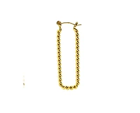 Rebl Jewelry Rectangle Twist Hoop Earring