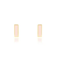 The Lovery Pink Pearl Bar Stud Earrings 14K Gold