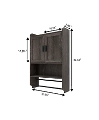 Casainc Bathroom Wall Cabinet with Doors, Adjustable Shelf, Towel Bar, and Paper Holder