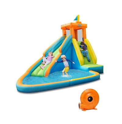 Akiudex Inflatable Water Slide Kids Bounce House with 740W Blower