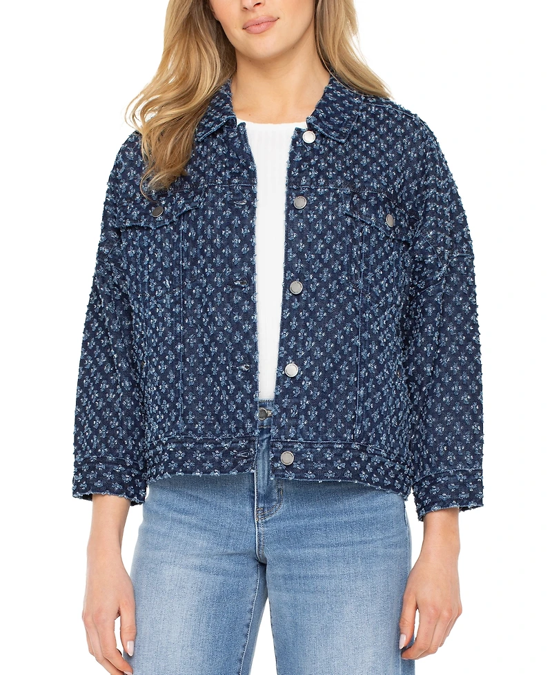 Liverpool Los Angeles Women's Cropped Easy Trucker Denim Jacket