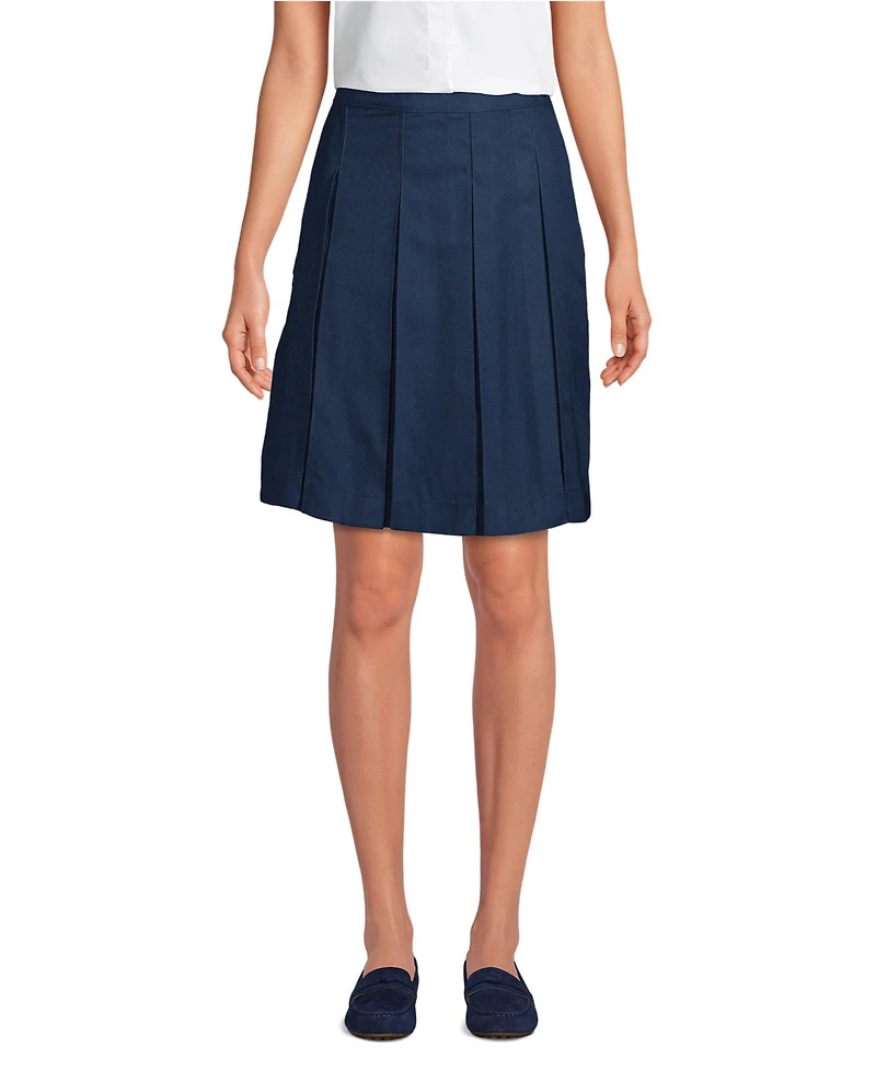 Lands' End Tall Top of Knee Solid Box Pleat Skirt