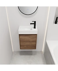 Casainc 18 Inch Floating Vanity with Single Sink for Compact Bathroom Spaces