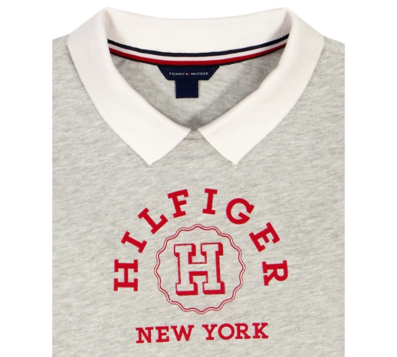 Tommy Hilfiger Toddler and Little Girls 2-Piece Collared Top Denim Flare Skirt Set