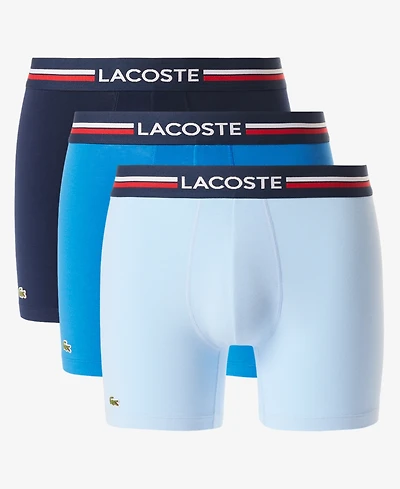 Lacoste Men's 3-Pack Regular-Fit Stretch French Flag Boxer Briefs
