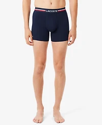 Lacoste Men's 3-Pack Regular-Fit Stretch French Flag Boxer Briefs