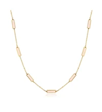 The Lovery Pink Pearl Bar Chain Necklace 14K Gold