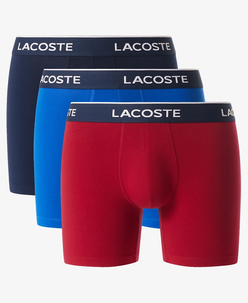 Lacoste Men's 3-Pack. Regular-Fit Logo Waistband 5" Boxer Briefs