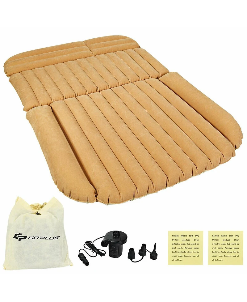 Akiudex inflatable suv air backseat mattress travel pad with pump camping