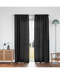 Awesome Home Cotton Blend Light Filtering Back Tab Curtains (2 Panels), 52"x108"