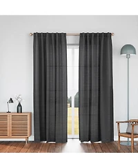 Awesome Home Cotton Blend Light Filtering Back Tab Curtains (2 Panels), 52"x108"