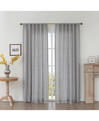 Awesome Home Cotton Blend Light Filtering Back Tab Curtains (2 Panels), 52"x108"
