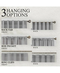 Awesome Home Cotton Blend Light Filtering Back Tab Curtains (2 Panels), 52"x108"