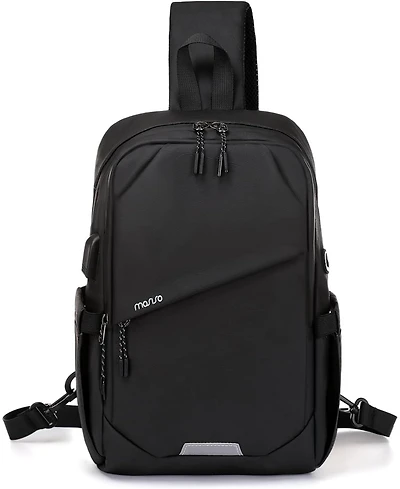 Mosiso Black Sling Backpack with Usb Charging Port