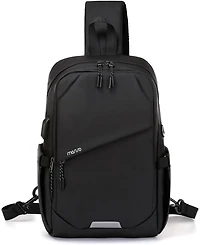 Mosiso Black Sling Backpack with Usb Charging Port