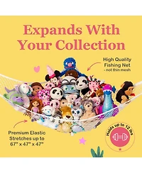 Lilly's Love Toddler Stuffed Animal Net Hammock, Jumbo Extra Large Corner Hanging Toy Storage Organizer, White, 2 Pack