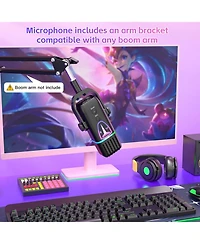 ZealSound Microphone for iPhone,Noise Cancel Usb Microphone for Pc Computer Type C Phone,Touch Mute Rgb Volume Echo Control Mic for Asmr Recording Str
