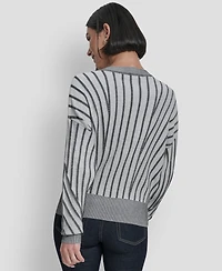 Dkny Women's Long Sleeve V-Neck Sweater