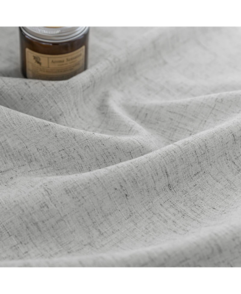 Awesome Home Extra Long Linen Blend Light Filtering Curtains for Living Room (2 Panels