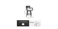Flynama Modern 2-Piece Aluminum Swivel Bar Chair Set with Sunbrella Cushions