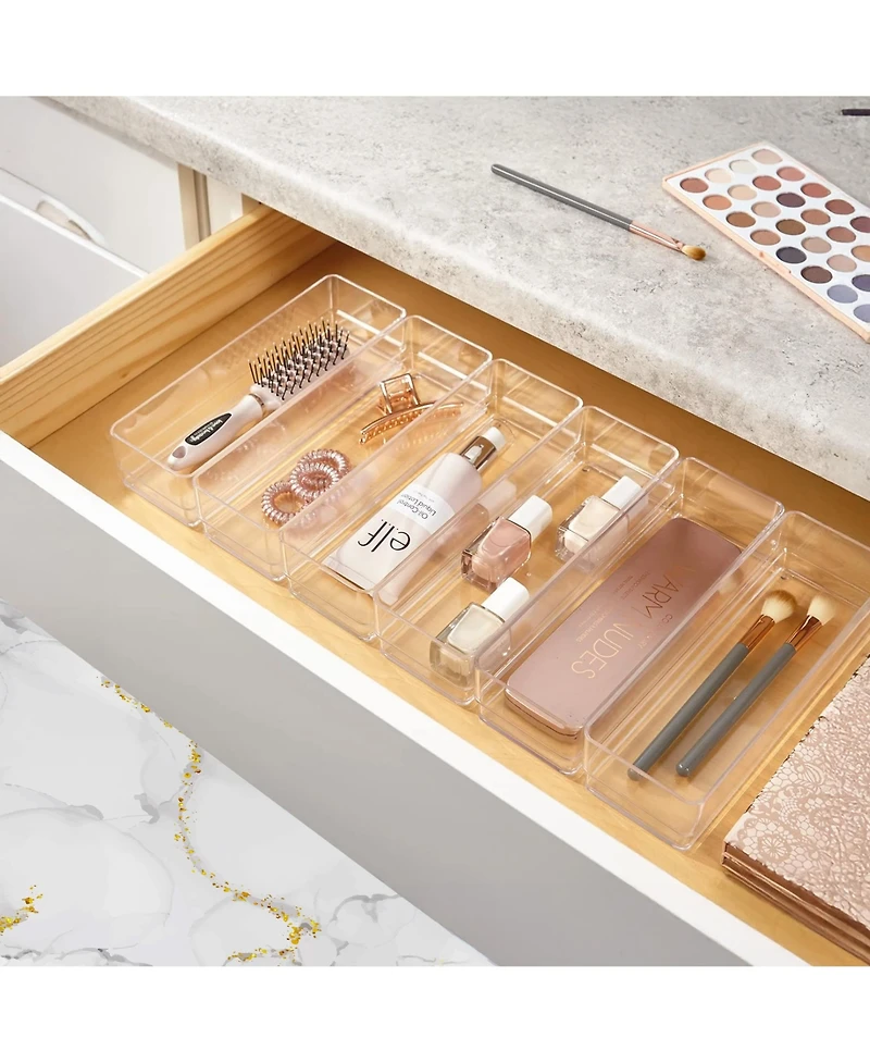 Cheer Collection 25 Piece Clear Plastic Drawer Organizer Set