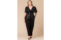 Kiyonna Women's Plus Shimmering Sequin Wrap Top