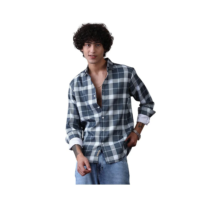 Campus Sutra Men's Tartan Plaid Shirt