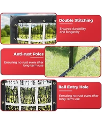 Bearwill 9 Hole Pitching Net for Baseball & Softball - with Strike Zone, Adjustable Throwing Target, Training Equipment