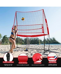 Bearwill Volleyball Training Equipment - Adjustable Practice Net System, Portable for Backyard, Indoor & Outdoor Hitting, Serving, Passing