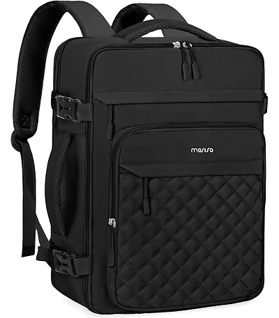 Mosiso Black Rhombus Quilted Laptop Backpack