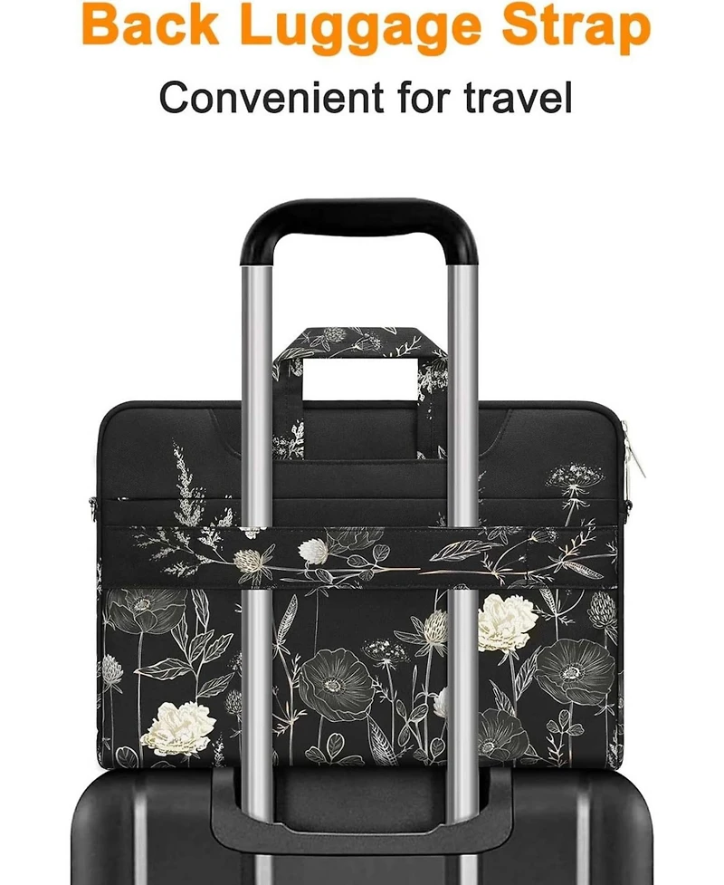 Mosiso Women's Retro Flower Laptop Bag