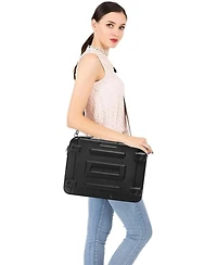 Mosiso Black Hard Shell Laptop Sleeve - 15.6"/16" Abstract Geometric Waterproof Case with Strap for MacBook/Hp/Dell/Lenovo/Asus