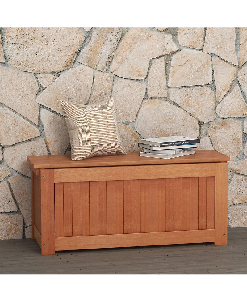 Gymax 2PCS Wood Outdoor Planter Box w/ Seat 2-in-1 Wooden Raised Garden Bed & Bench