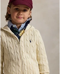 Polo Ralph Lauren Toddler and Little Boys Cable Cotton Hooded Full-Zip Sweater