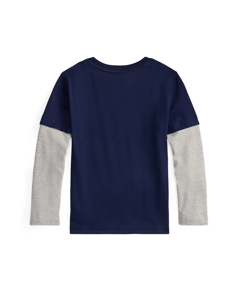Polo Ralph Lauren Toddler and Little Boys Logo Cotton Layered-Effect T-Shirt