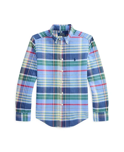 Polo Ralph Lauren Big Boys Plaid Brushed Cotton Oxford Shirt