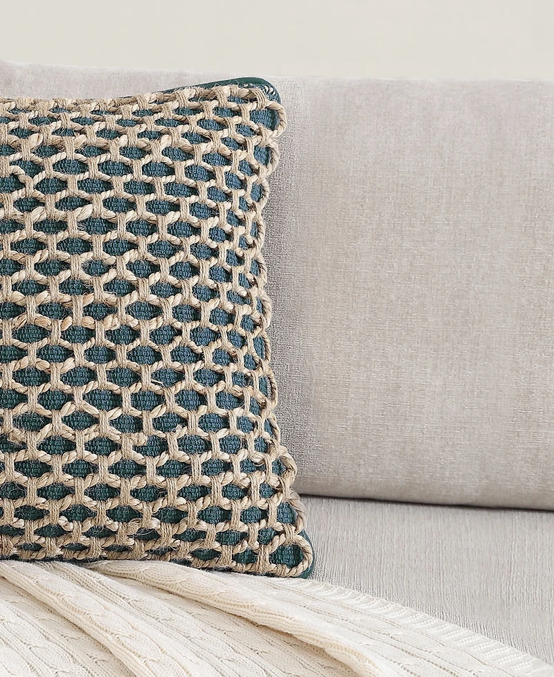 Boho Living Jada Jute Decorative Pillow, 18" x