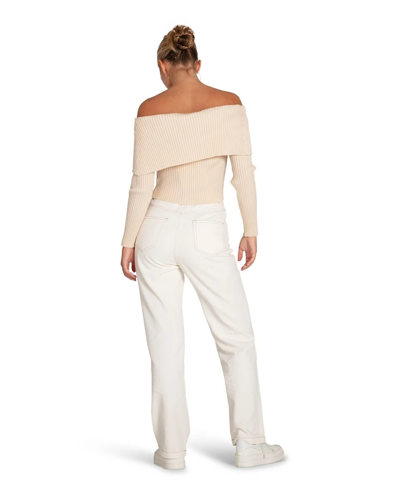 Belle & Bloom More Than Words Collared Knit Top